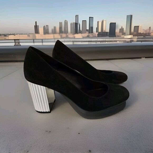 Michael Kors Porter Flex Pumps Black Suede Size 8 - Picture 1 of 10